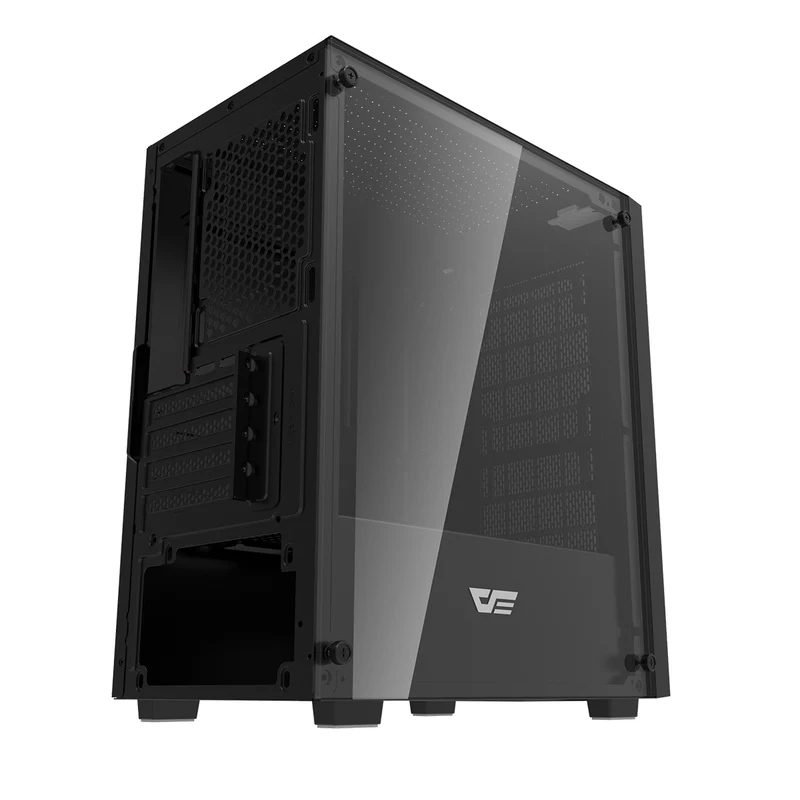 DarkFlash M305 Mesh TG Panel Luxury M-ATX PC Case (Black, White)