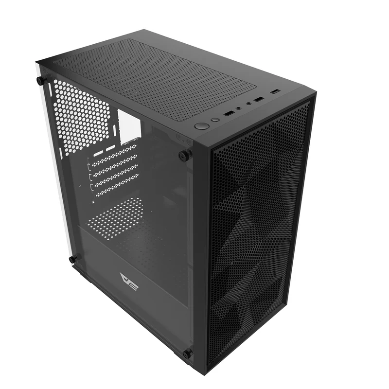 DarkFlash M305 Mesh TG Panel Luxury M-ATX PC Case (Black, White)