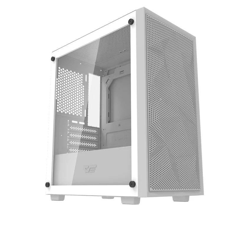 DarkFlash M305 Mesh TG Panel Luxury M-ATX PC Case (Black, White)