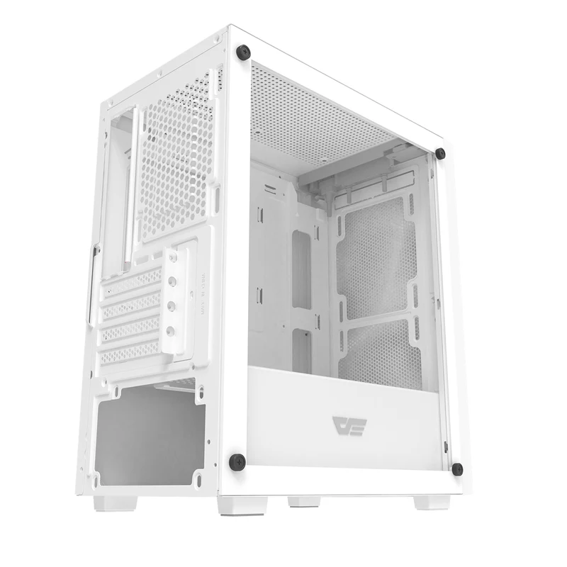 DarkFlash M305 Mesh TG Panel Luxury M-ATX PC Case (Black, White)