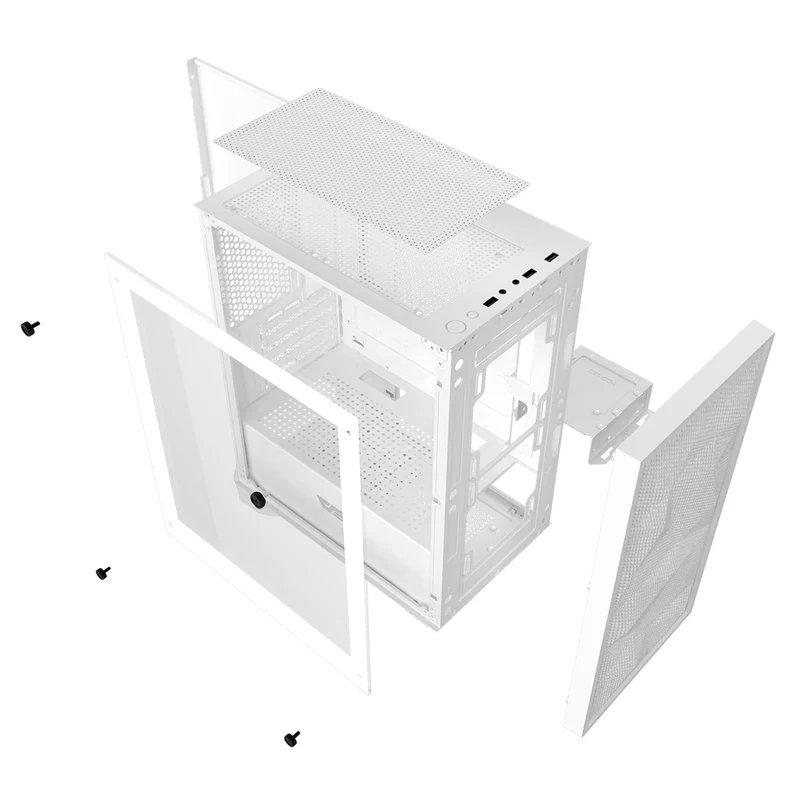 DarkFlash M305 Mesh TG Panel Luxury M-ATX PC Case (Black, White)