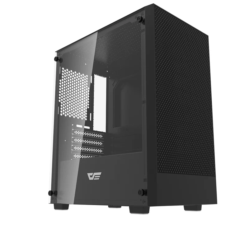 DarkFlash M305 TG Panel Luxury M-ATX PC Case (Black, White)