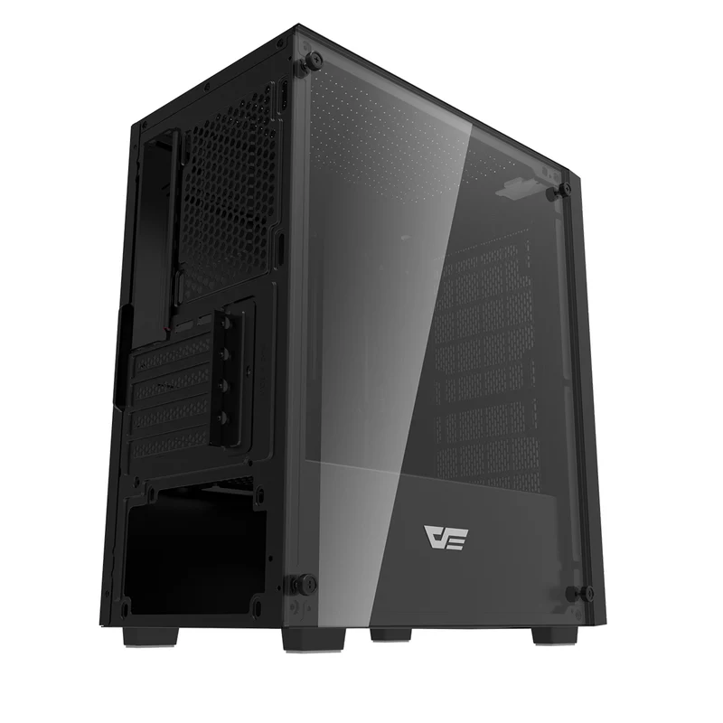 DarkFlash M305 TG Panel Luxury M-ATX PC Case (Black, White)
