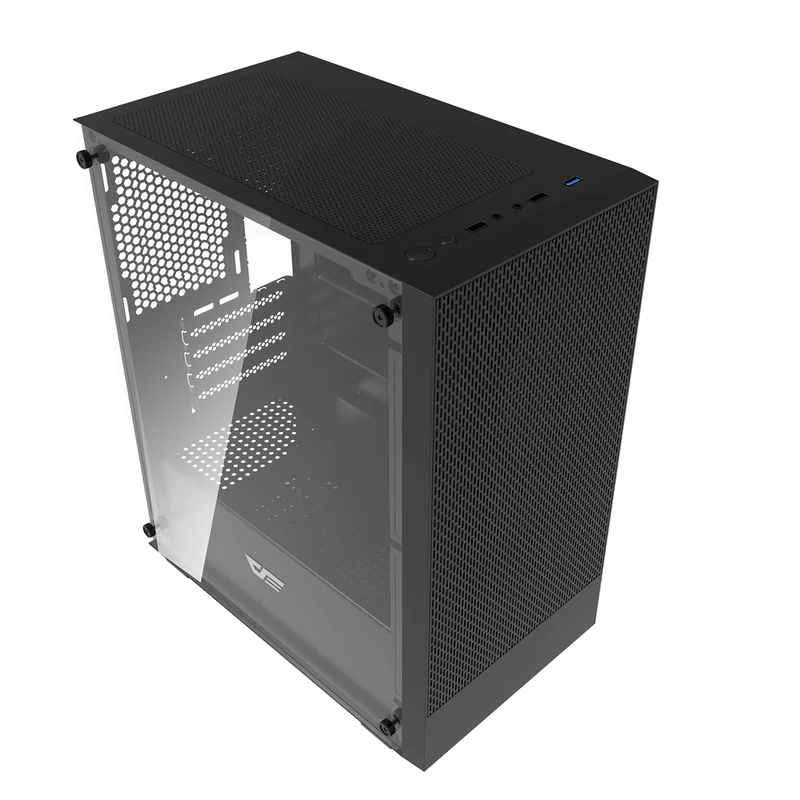 DarkFlash M305 TG Panel Luxury M-ATX PC Case (Black, White)