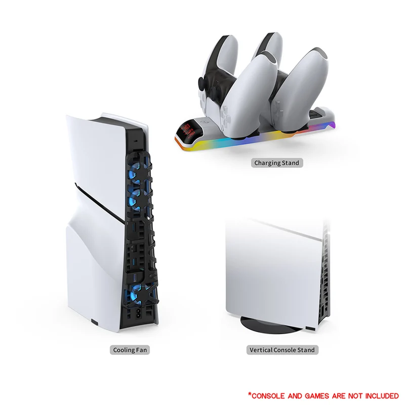 Dobe 3-in-1 Kit includes Vertical Console Stand / Cooling Fan / Charging Dock for PS5 TP5-35130