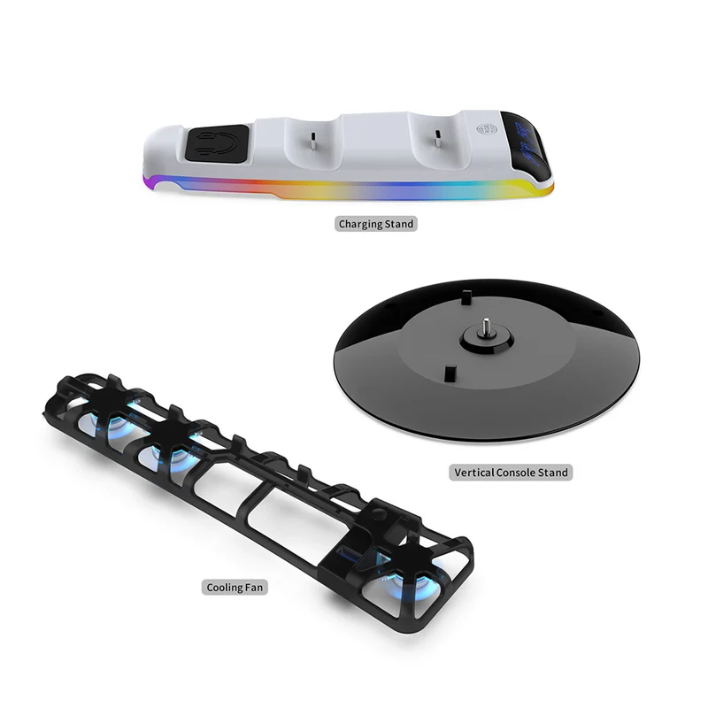 Dobe 3-in-1 Kit includes Vertical Console Stand / Cooling Fan / Charging Dock for PS5 TP5-35130