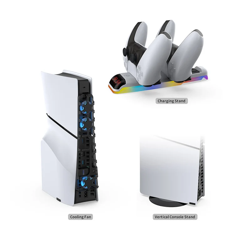 Dobe 3-in-1 Kit includes Vertical Console Stand / Cooling Fan / Charging Dock for PS5 TP5-35130
