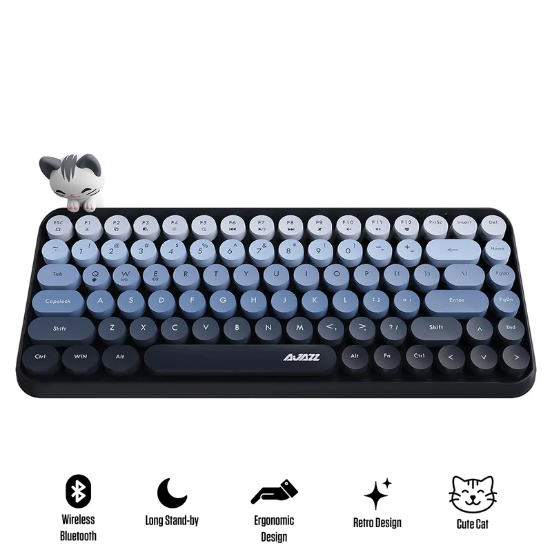 Ajazz 308I 84-Keys Bluetooth Wireless Membrane Keyboard (Mist Blue)