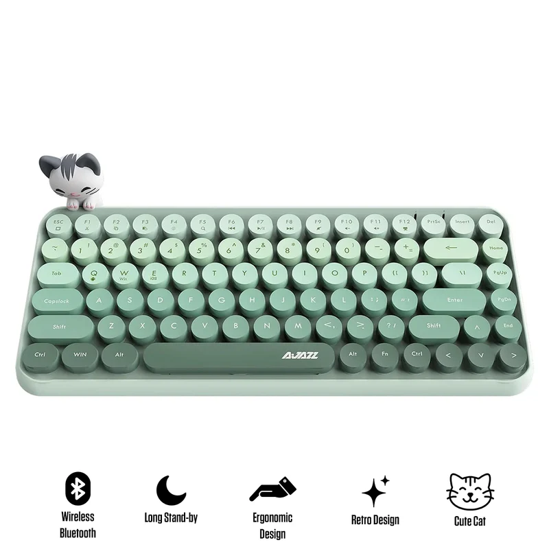 Ajazz 308I 84-Keys Bluetooth Wireless Membrane Keyboard (Milk Green)