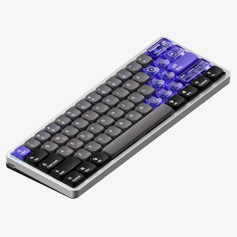 NuPhy Air60 HE RGB 61-Key Magnetic Switch Gaming Keyboard (Space Silver) (Low-Profile Magnetic Jade Switch)