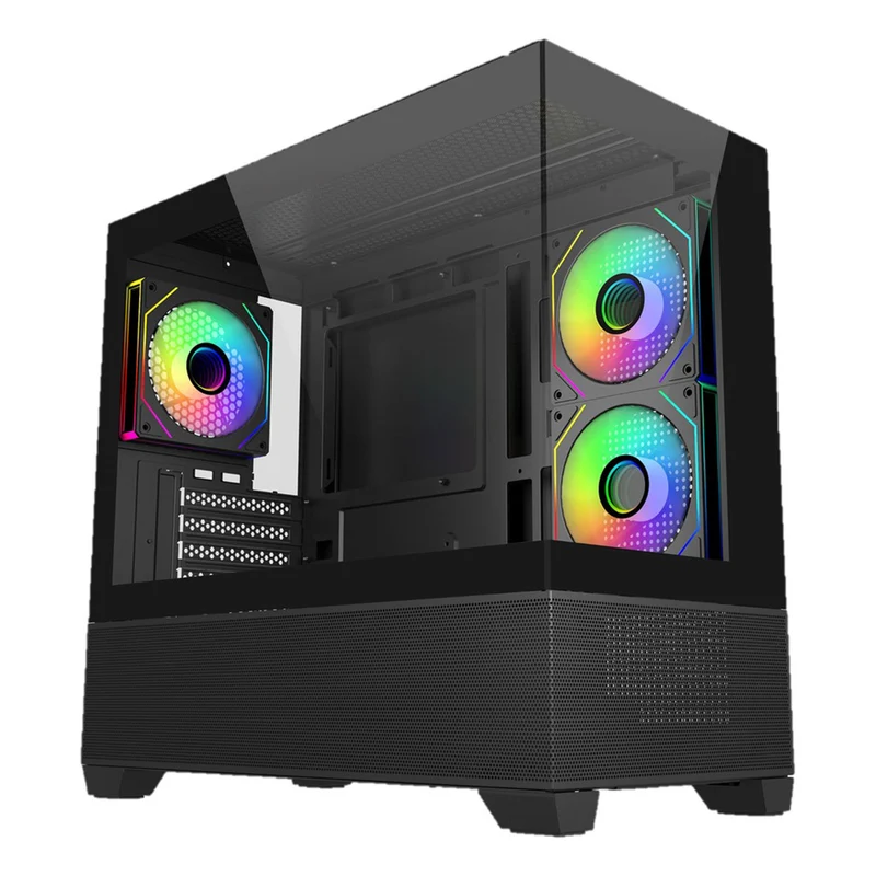 Cooler Master Elite 490 Tempered Glass mATX Case (Black, White)