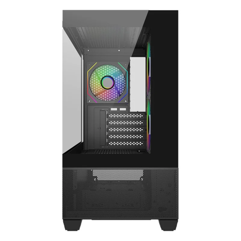 Cooler Master Elite 490 Tempered Glass mATX Case (Black, White)