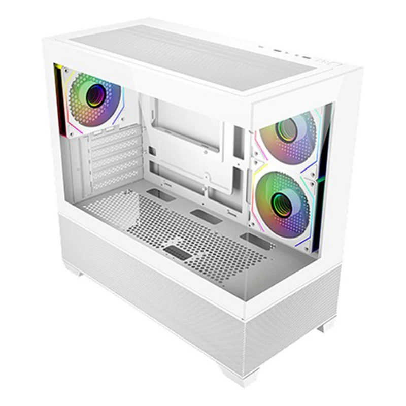Cooler Master Elite 490 Tempered Glass mATX Case (Black, White)
