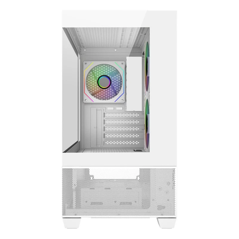 Cooler Master Elite 490 Tempered Glass mATX Case (Black, White)