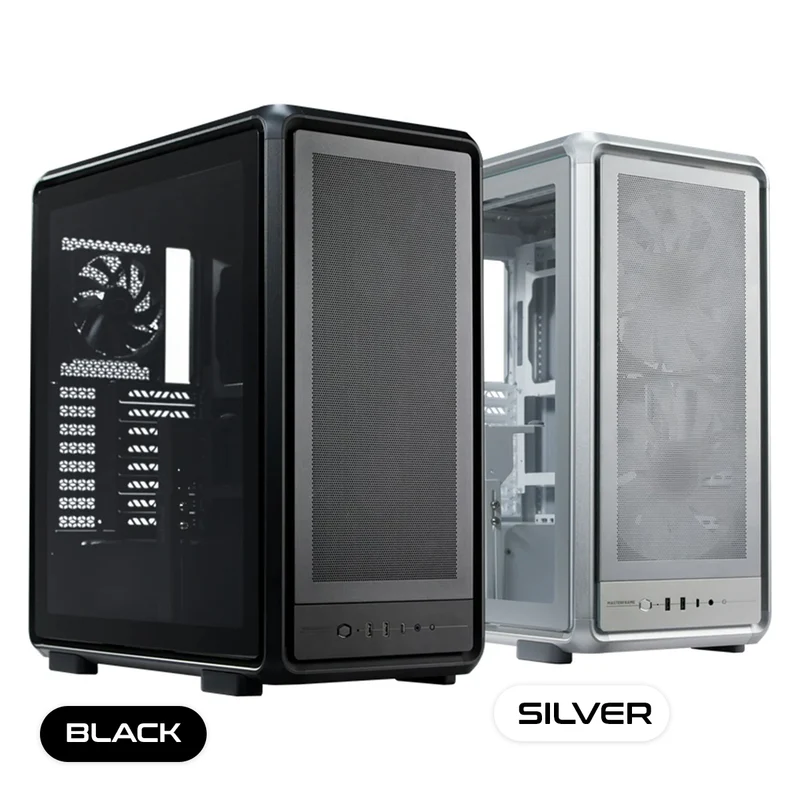 Cooler Master MasterFrame 500 Mesh Tempered Glass ATX Case (Black, Silver)
