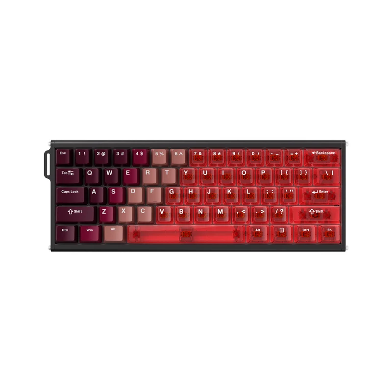 Ajazz ALUX60 RGB Wired 61-Keys Aluminum CNC Case Hot-Swappable Mechanical Keyboard (Transparent Red) (Soldier King Magnetic Switch)