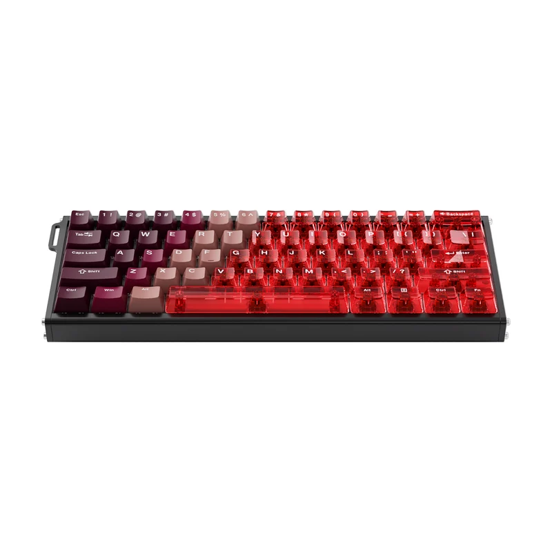 Ajazz ALUX60 RGB Wired 61-Keys Aluminum CNC Case Hot-Swappable Mechanical Keyboard (Transparent Red) (Soldier King Magnetic Switch)