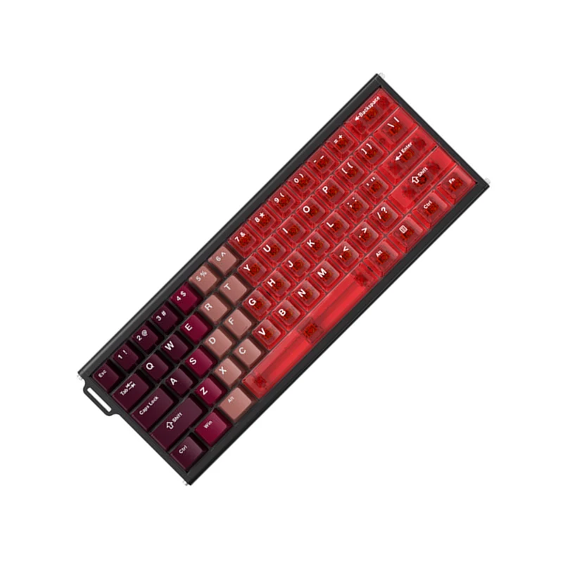 Ajazz ALUX60 RGB Wired 61-Keys Aluminum CNC Case Hot-Swappable Mechanical Keyboard (Transparent Red) (Soldier King Magnetic Switch)