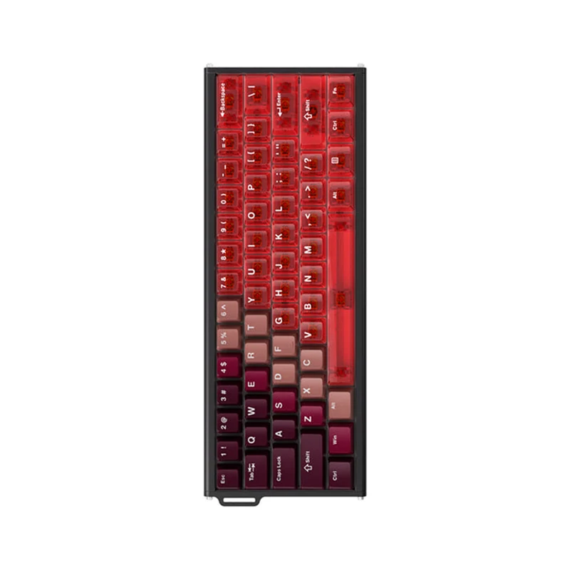 Ajazz ALUX60 RGB Wired 61-Keys Aluminum CNC Case Hot-Swappable Mechanical Keyboard (Transparent Red) (Soldier King Magnetic Switch)