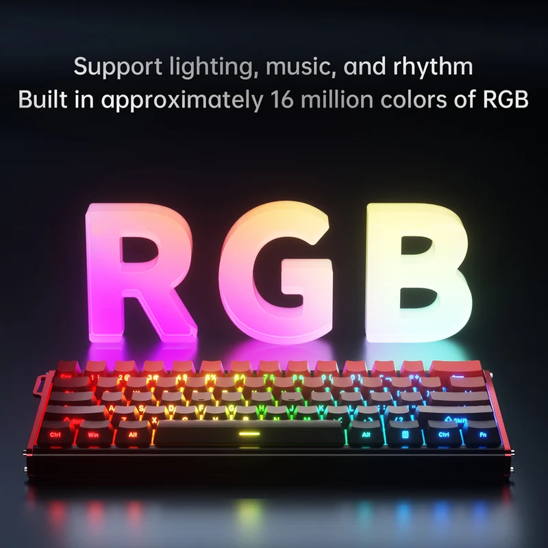 Ajazz ALUX60 RGB Wired 61-Keys Aluminum CNC Case Hot-Swappable Mechanical Keyboard (Transparent Red) (Soldier King Magnetic Switch)