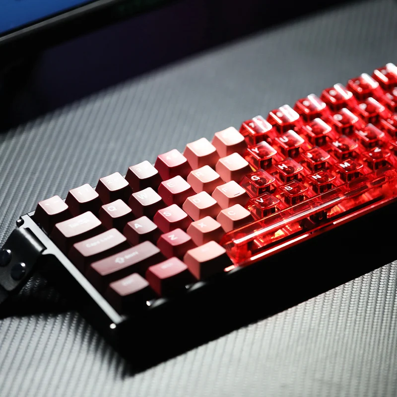Ajazz ALUX60 RGB Wired 61-Keys Aluminum CNC Case Hot-Swappable Mechanical Keyboard (Transparent Red) (Soldier King Magnetic Switch)