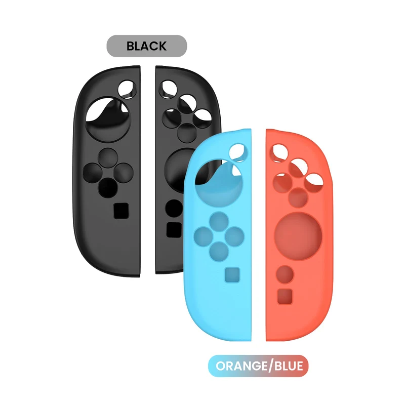 IINE Silicone Protective Case for Nintendo Switch 2 Joy-Con (Black, Orange/Blue) (L1088, L1089)
