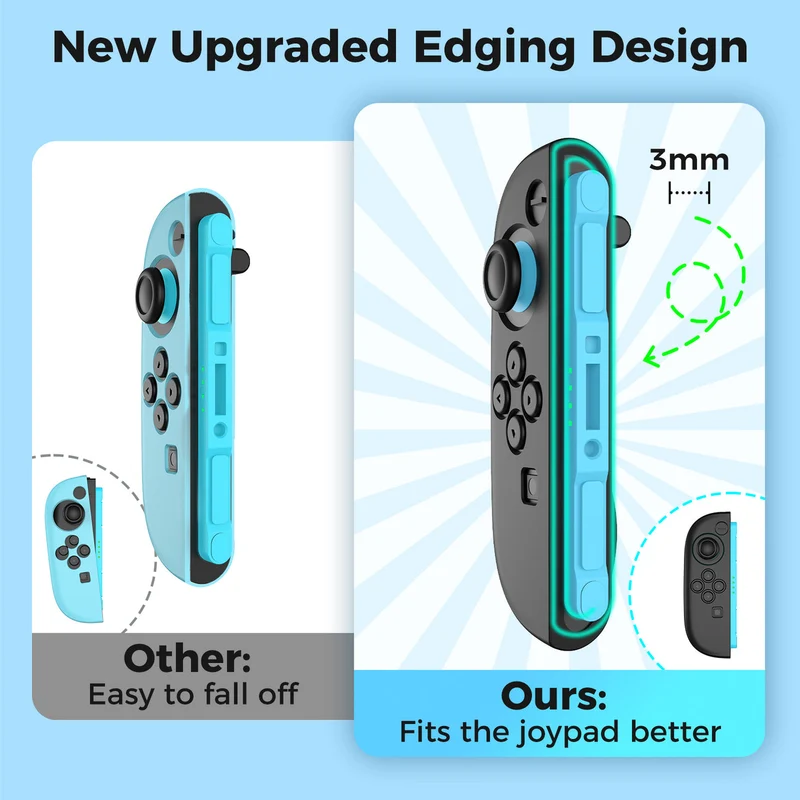 IINE Silicone Protective Case for Nintendo Switch 2 Joy-Con (Black, Orange/Blue) (L1088, L1089)