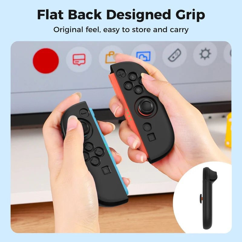 IINE Silicone Protective Case for Nintendo Switch 2 Joy-Con (Black, Orange/Blue) (L1088, L1089)