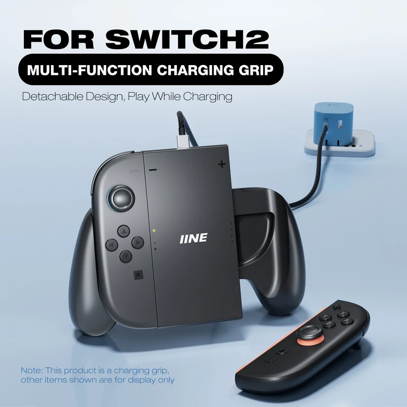 IINE Multi-Function Charging Grip for Nintendo Switch 2 (Black) (L1104)