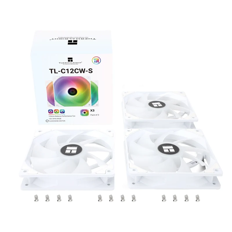 Thermalright TL-C12CW-S ARGB 120mm High Performance PWM Case Fan (White) (3-Pack)