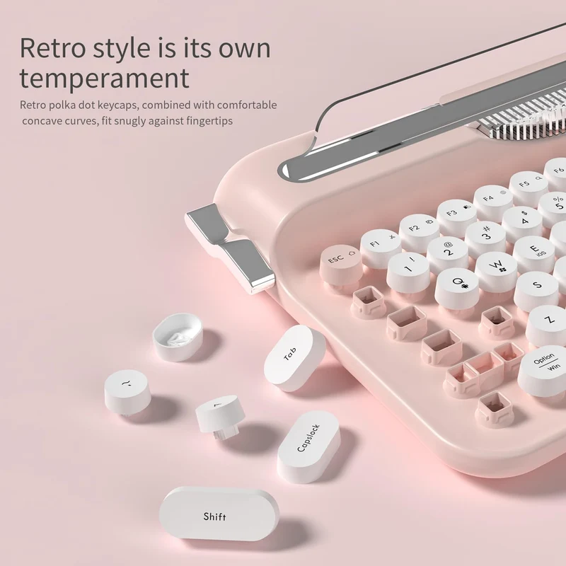 Ajazz AF84 Dual-Mode 84-Keys Membrane Keyboard (White/Pink)