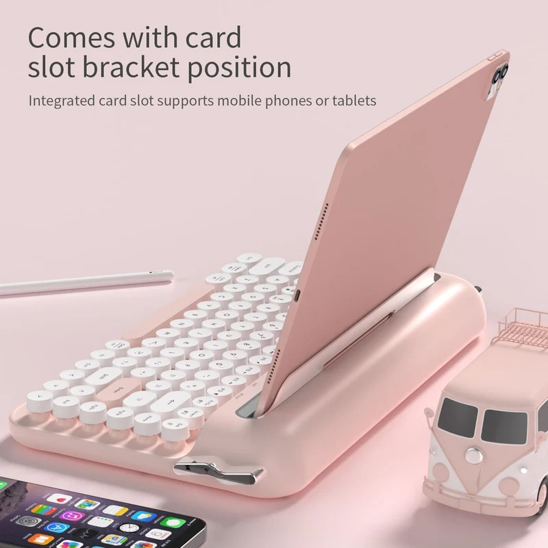 Ajazz AF84 Dual-Mode 84-Keys Membrane Keyboard (White/Pink)