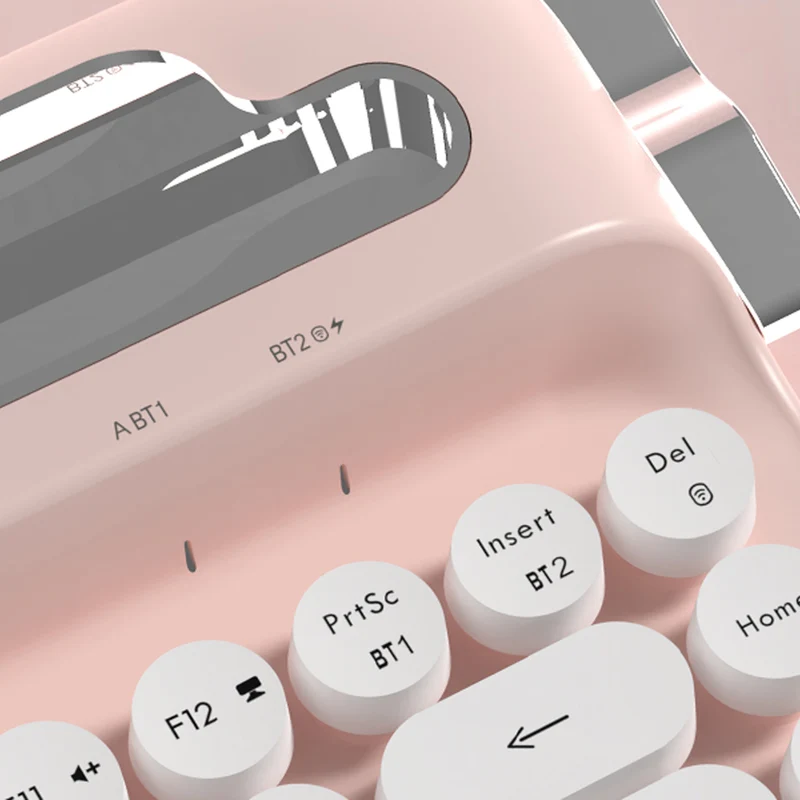 Ajazz AF84 Dual-Mode 84-Keys Membrane Keyboard (White/Pink)