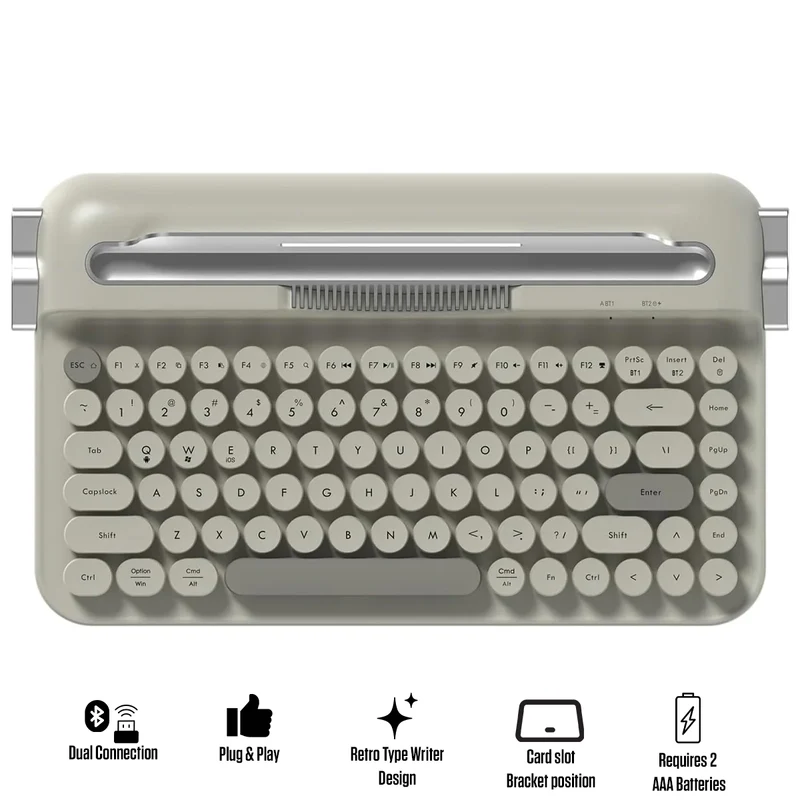 Ajazz AF84 Dual-Mode 84-Keys Membrane Keyboard (White/Grey)