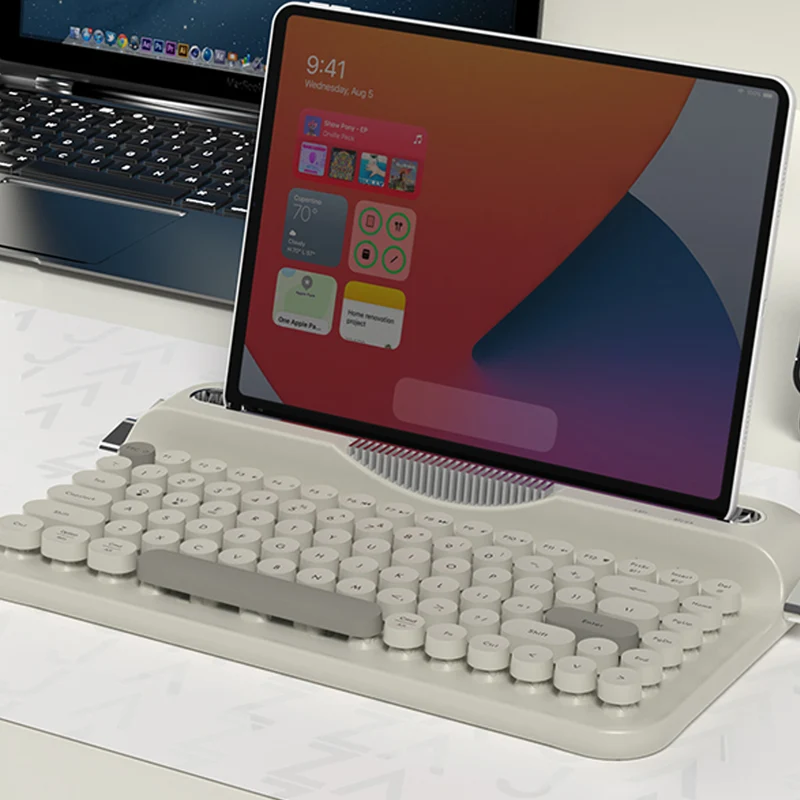 Ajazz AF84 Dual-Mode 84-Keys Membrane Keyboard (White/Grey)