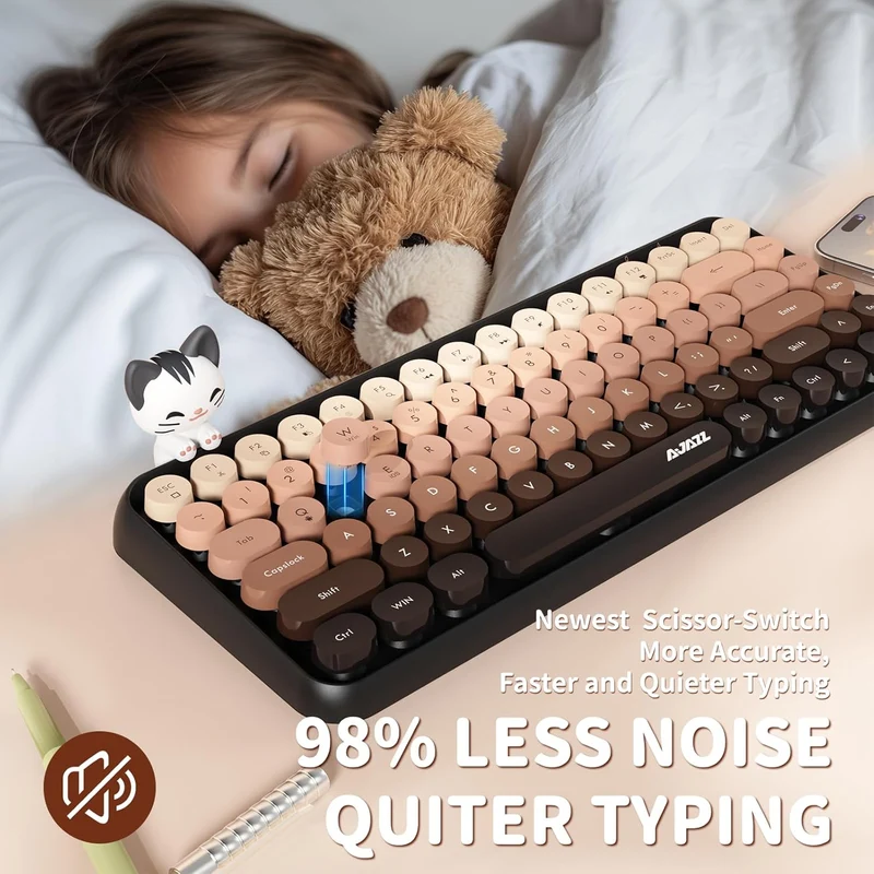 Ajazz 308I 84-Keys Bluetooth Wireless Membrane Keyboard (Bean Paste)