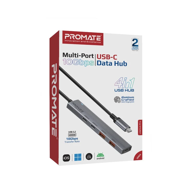 Promate LiteHub-Pro Multi-Port 10Gbps USB-C Data Hub