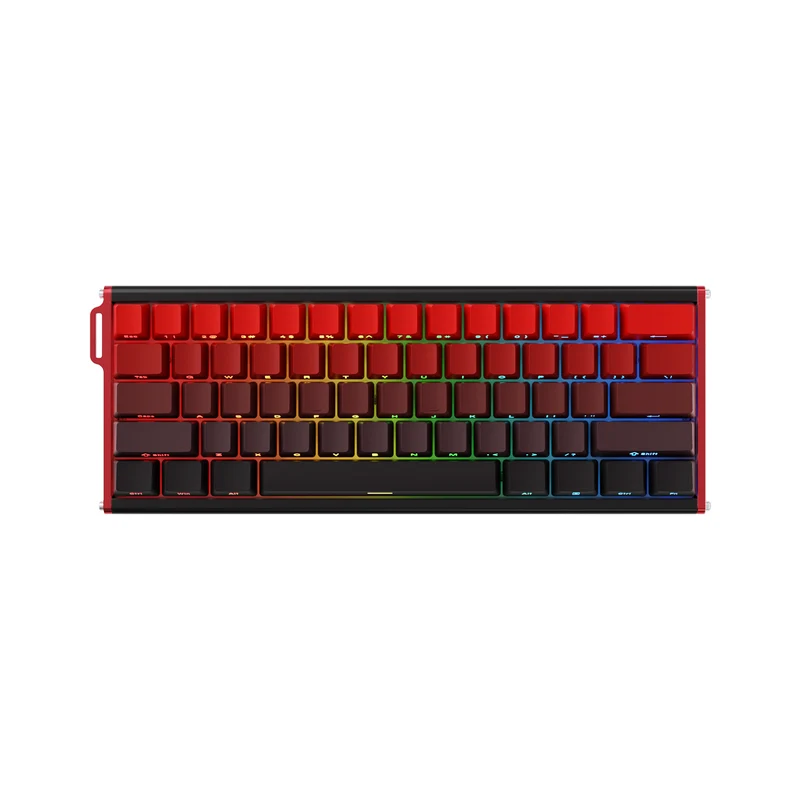 Ajazz ALUX60 RGB Wired 61-Keys Aluminum CNC Case Hot-Swappable Mechanical Keyboard (Gradient Side Engraving Lucky Strike) (Ketai Newcomer Magnetic Switch)