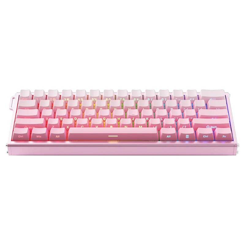 Ajazz ALUX60 RGB Wired 61-Keys Aluminum CNC Case Hot-Swappable Mechanical Keyboard (Gradient Pink) (Magnetic Powder Shaft Switch)