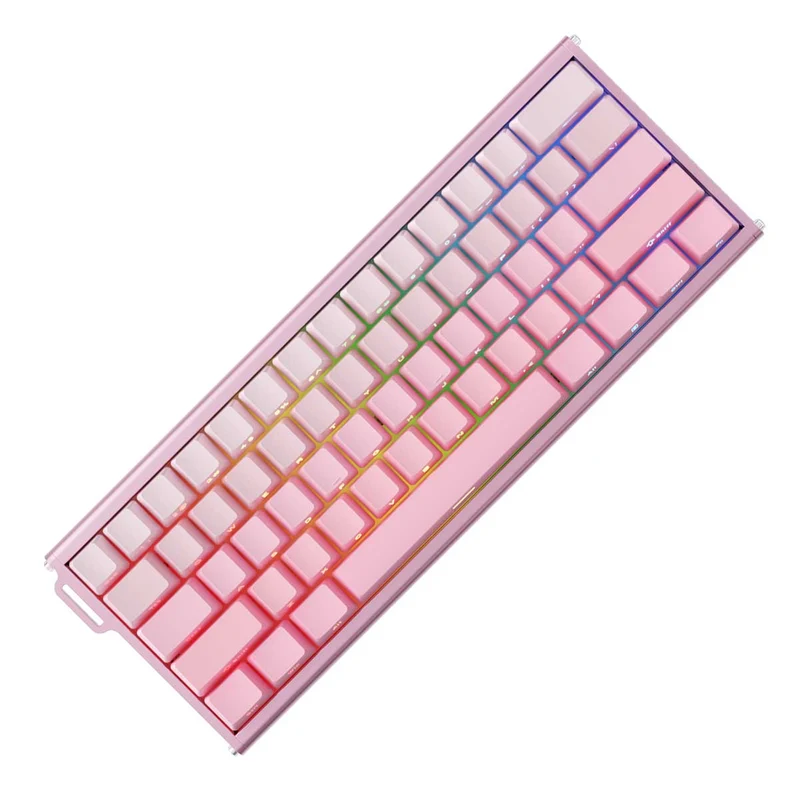 Ajazz ALUX60 RGB Wired 61-Keys Aluminum CNC Case Hot-Swappable Mechanical Keyboard (Gradient Pink) (Magnetic Powder Shaft Switch)