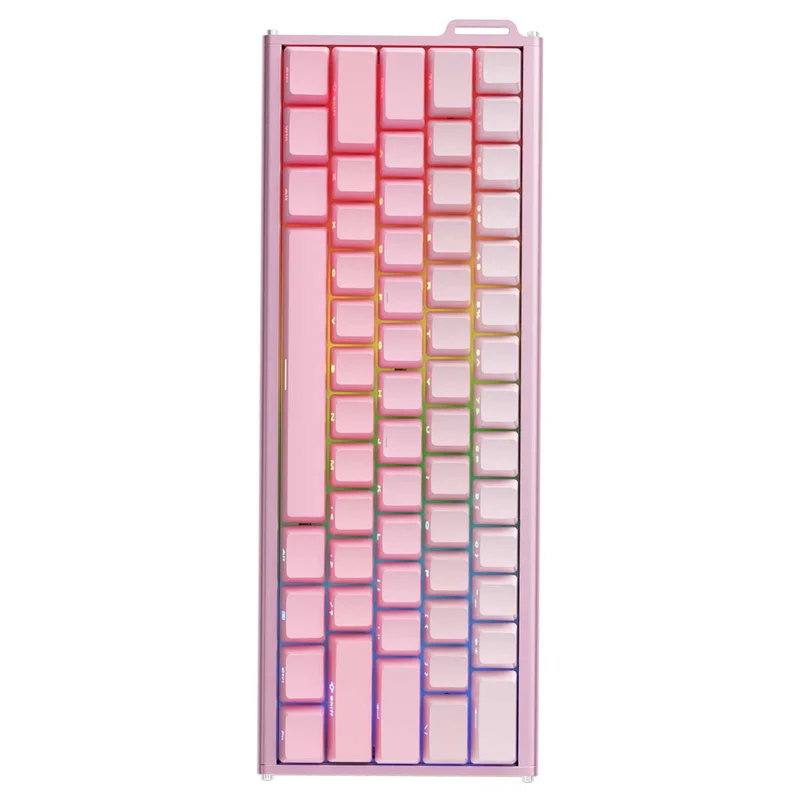 Ajazz ALUX60 RGB Wired 61-Keys Aluminum CNC Case Hot-Swappable Mechanical Keyboard (Gradient Pink) (Magnetic Powder Shaft Switch)