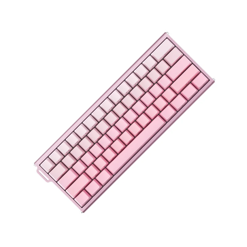 Ajazz ALUX60 Wired 61-Keys Aluminum CNC Case Hot-Swappable Mechanical Keyboard (Gradient Pink) (Magnetic Grain Switch)