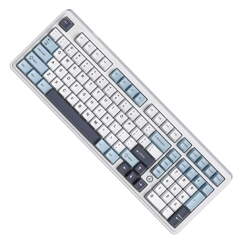 Ajazz AK980 Max RGB Wired 98-Keys Gasket-Mounted Hot-Swappable Mechanical Keyboard (Blue/White/Blue) (Magnetic Grain Switch)