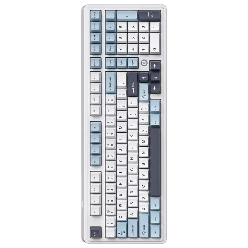 Ajazz AK980 Max RGB Wired 98-Keys Gasket-Mounted Hot-Swappable Mechanical Keyboard (Blue/White/Blue) (Magnetic Grain Switch)