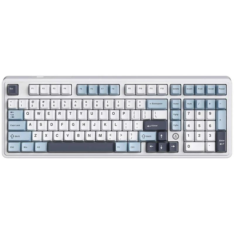 Ajazz AK980 Max RGB Wired 98-Keys Gasket-Mounted Hot-Swappable Mechanical Keyboard (Blue/White/Blue) (Magnetic Grain Switch)