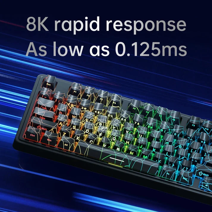 Ajazz AK980 Max RGB Wired 98-Keys Gasket-Mounted Hot-Swappable Mechanical Keyboard (Black) (Magnetic Grain Switch)
