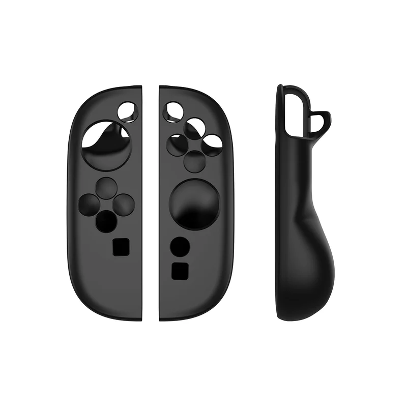 IINE Silicone Protective Case with Raised Back for Nintendo Switch 2 Joy-Con (Black, Orange/Blue) (L1086, L1087)