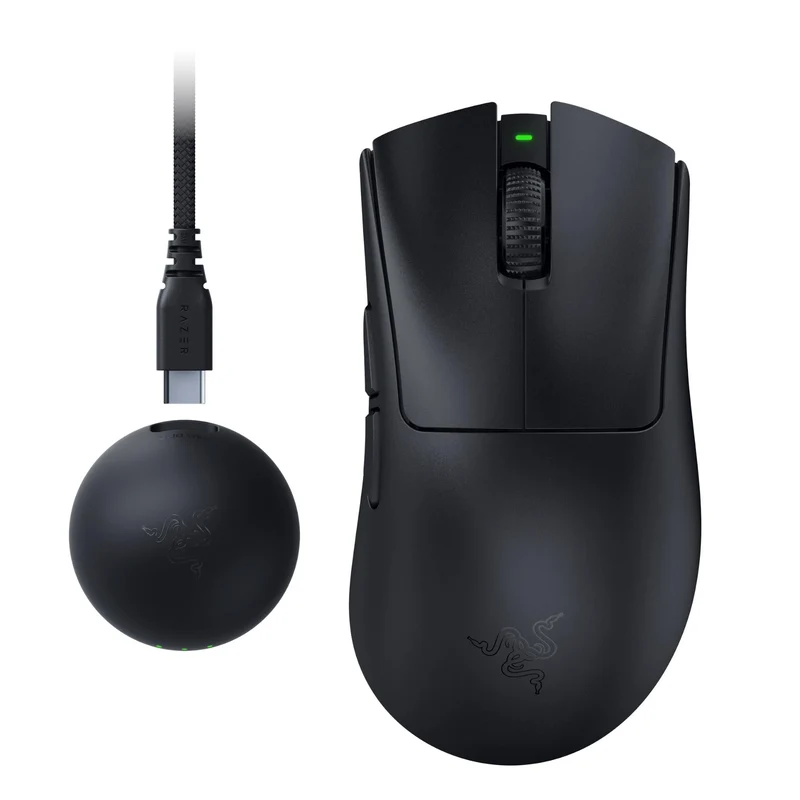 Razer DeathAdder V4 Pro Ultra-Lightweight Wireless Ergonomic Esports Mouse (Black, White)