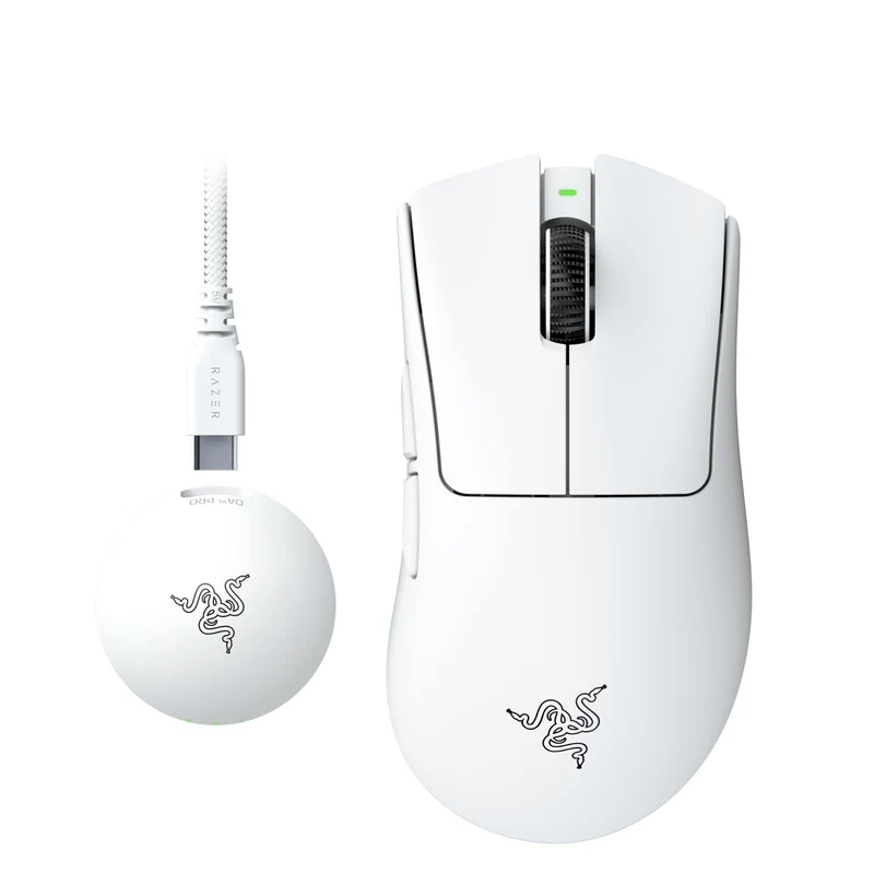 Razer DeathAdder V4 Pro Ultra-Lightweight Wireless Ergonomic Esports Mouse (Black, White)