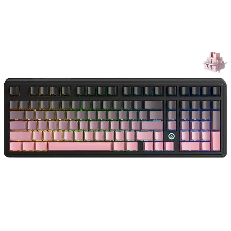 Ajazz AK980 Max RGB Wired 98-Keys Gasket-Mounted Hot-Swappable Mechanical Keyboard (Gradient Pink) (Magnetic Powder Shaft Switch)
